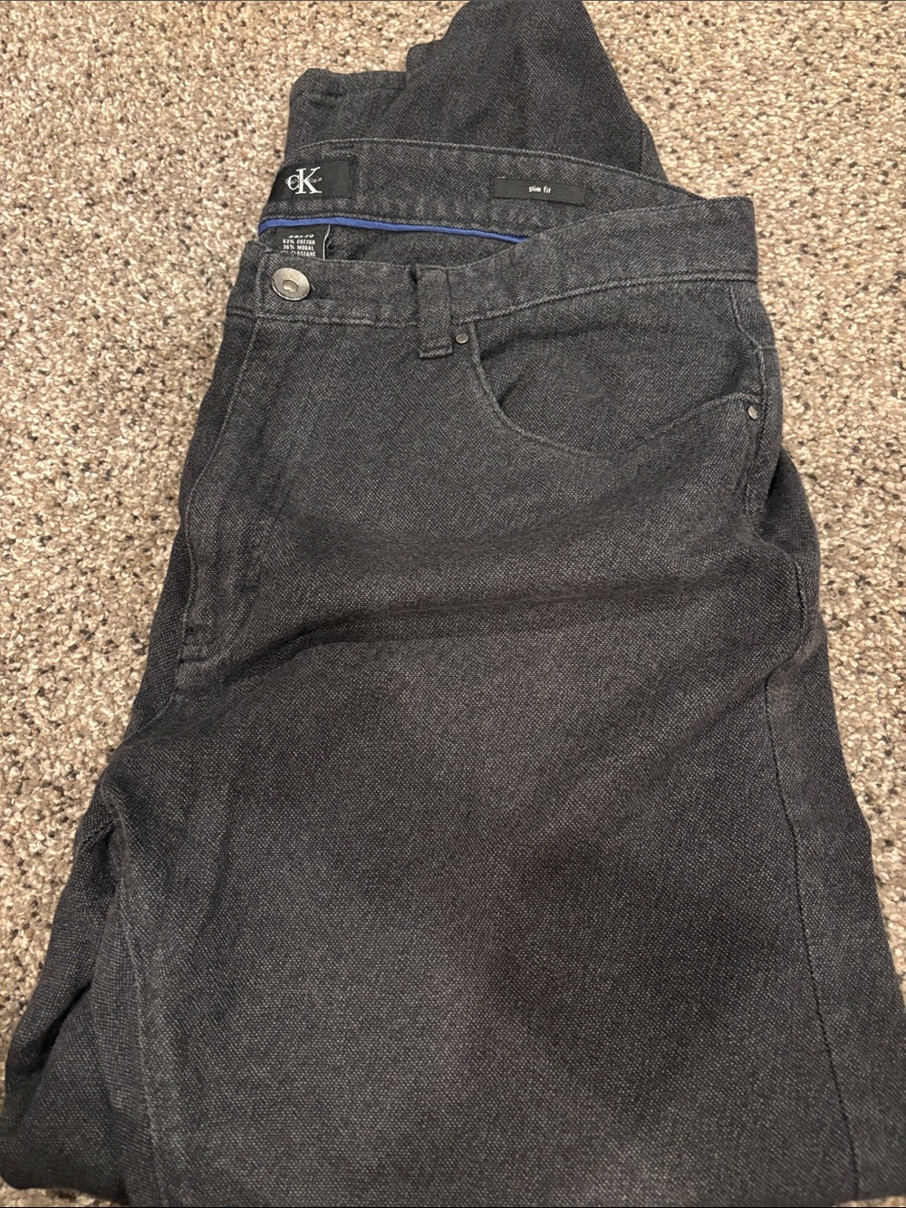 Calvin Klein Charcoal Black Straight-Leg Jeans